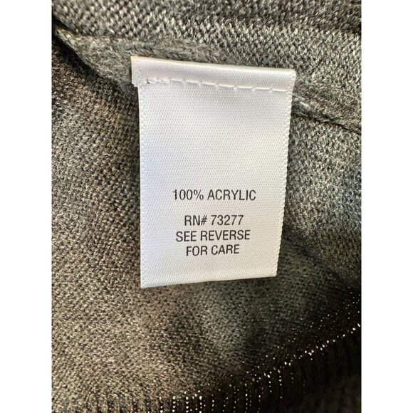 Croft & Barrow Womens Cardigan Sweater XL Gray & Pink Argyle Pattern Button-Up - Picture 4 of 11